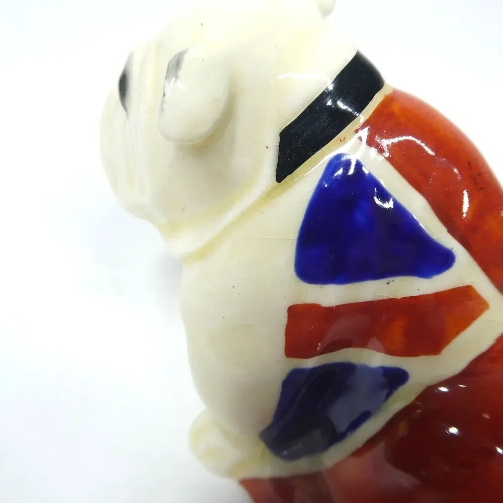 British Flag Union Jack Bulldog Figurine Royal Doulton Vintage 2.25